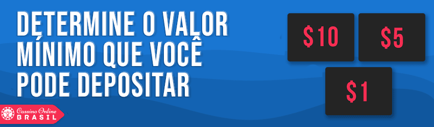 valor mínimo de depósito